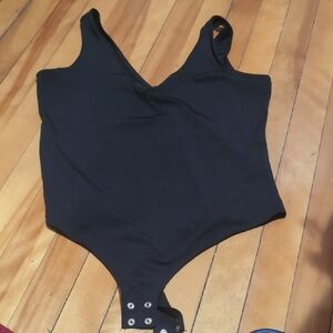 Dynamite Minimalist Streetwear Black Body Suit Snap Crotch Large